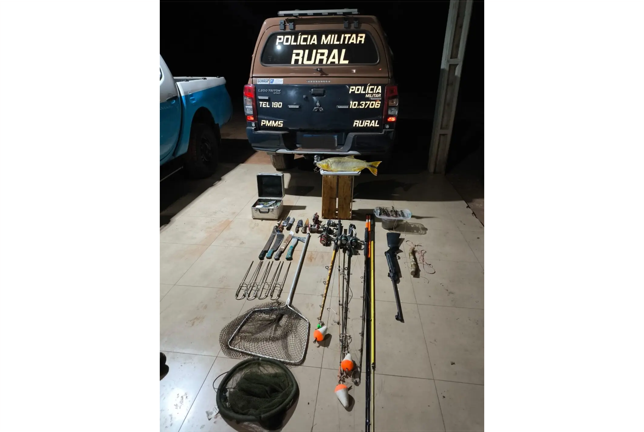 PM Rural prende dois homens por porte ilegal de arma e pesca proibida em Amambai